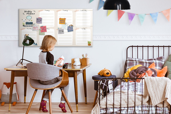 Magnettafel zum schreiben Wochenplaner mit Platz für Fotos