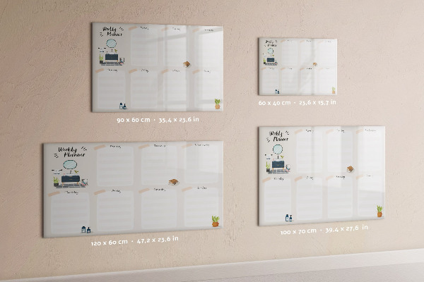 Magnettafel zum schreiben Wochenplaner mit Platz für Fotos
