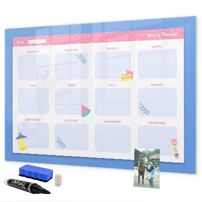 Magnettafel zum schreiben Jahresplaner mit Platz für Fotos