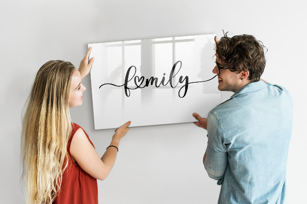 Schreib magnettafel Familienerinnerungen an der Wand