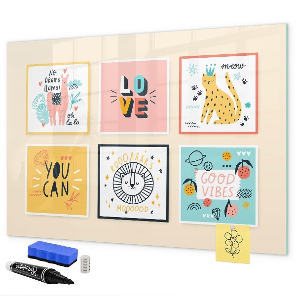 Magnettafel zum schreiben Kreative Collagen voller positiver Emotionen