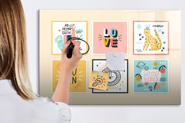 Magnettafel zum schreiben Kreative Collagen voller positiver Emotionen