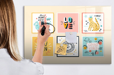 Magnettafel zum schreiben Kreative Collagen voller positiver Emotionen