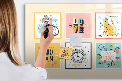Magnettafel zum schreiben Kreative Collagen voller positiver Emotionen
