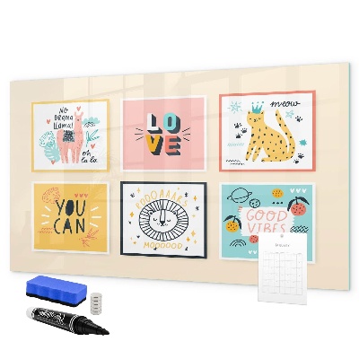 Magnettafel zum schreiben Kreative Collagen voller positiver Emotionen