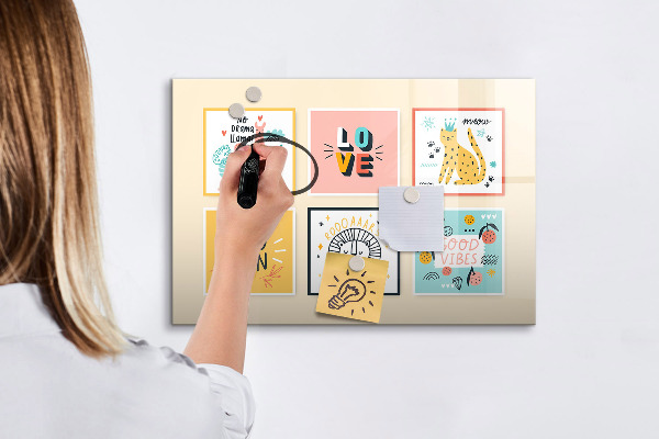 Magnettafel zum schreiben Kreative Collagen voller positiver Emotionen