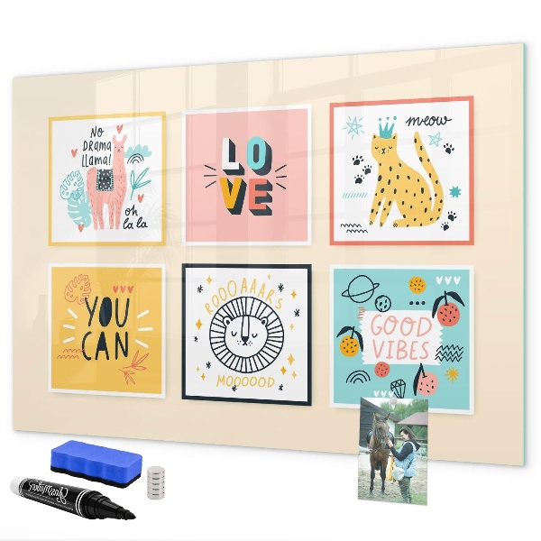 Magnettafel zum schreiben Kreative Collagen voller positiver Emotionen