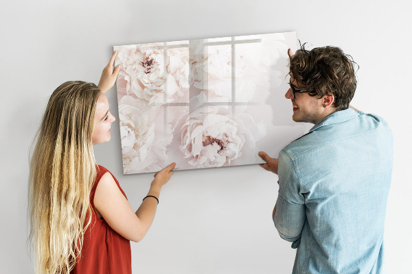 Schreib magnettafel Blumenmotiv mit Platz für Fotos