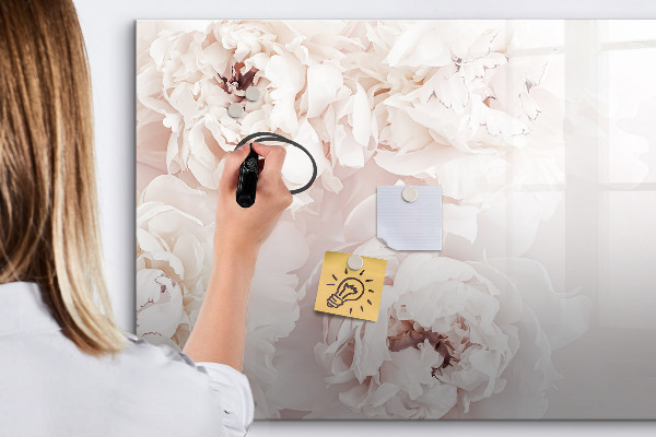 Schreib magnettafel Blumenmotiv mit Platz für Fotos