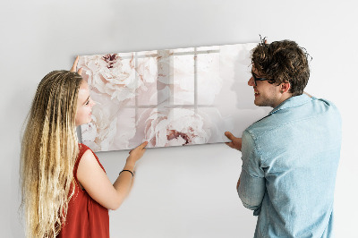 Schreib magnettafel Blumenmotiv mit Platz für Fotos