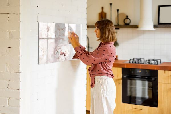 Schreib magnettafel Blumenmotiv mit Platz für Fotos