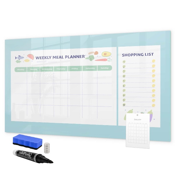 Magnettafel zum schreiben Speiseplaner und Einkaufsliste