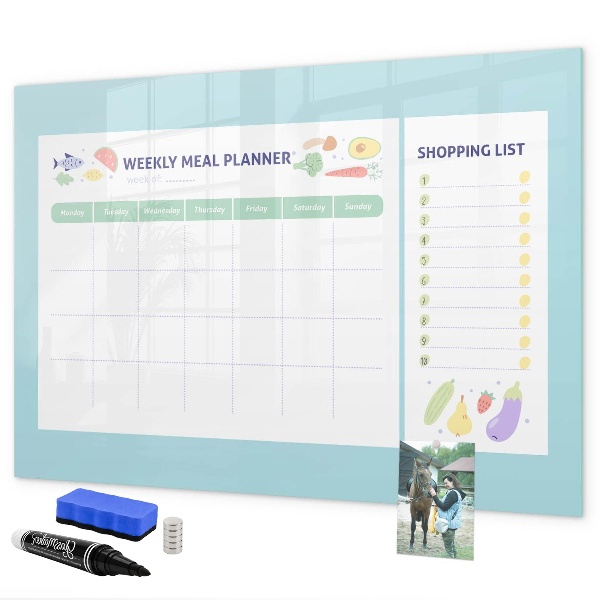 Magnettafel zum schreiben Speiseplaner und Einkaufsliste