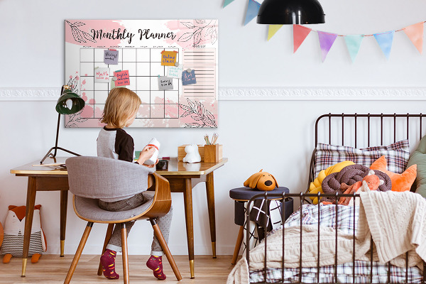 Magnettafel zum schreiben Monatsplaner mit Platz für Fotos