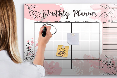 Magnettafel zum schreiben Monatsplaner mit Platz für Fotos