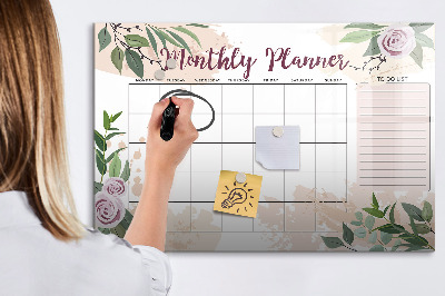 Schreib magnettafel Monatsplaner mit Platz für Fotos