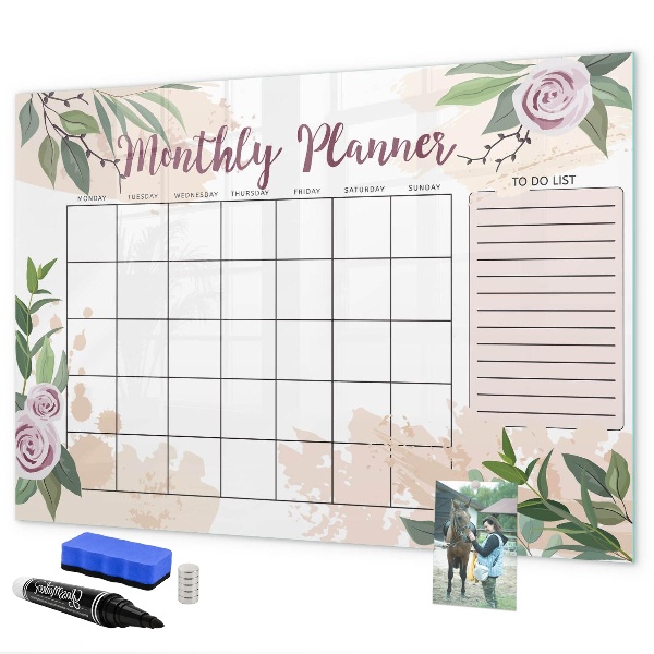 Schreib magnettafel Monatsplaner mit Platz für Fotos