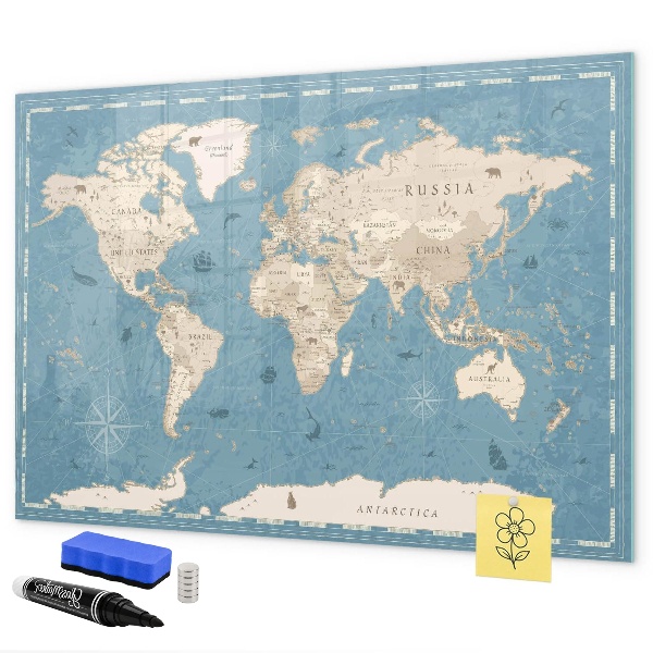 Magnettafel zum schreiben Eine Weltkarte mit persönlichen Erinnerungen