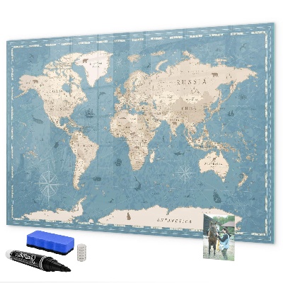 Magnettafel zum schreiben Eine Weltkarte mit persönlichen Erinnerungen