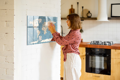 Magnettafel zum schreiben Eine Weltkarte mit persönlichen Erinnerungen
