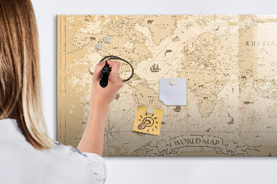 Schreib magnettafel Weltkarte mit Fotos und Zubehör