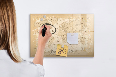 Schreib magnettafel Weltkarte mit Fotos und Zubehör