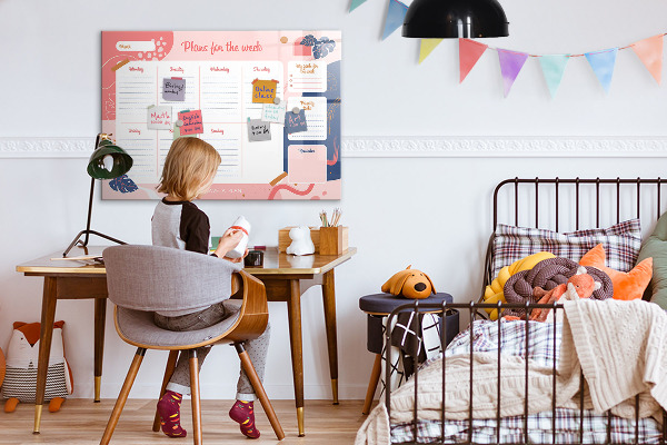 Schreib magnettafel Wochenplaner mit Platz für Fotos