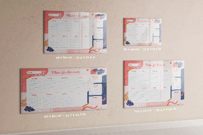 Schreib magnettafel Wochenplaner mit Platz für Fotos