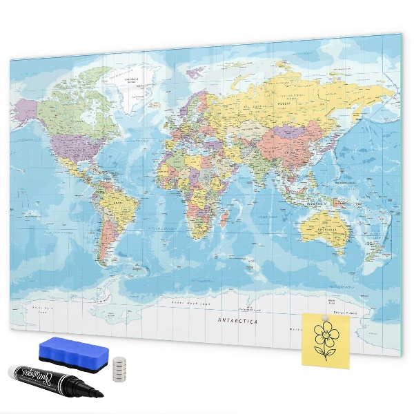 Magnettafel zum schreiben Eine Weltkarte mit persönlichen Erinnerungen