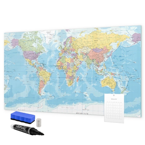 Magnettafel zum schreiben Eine Weltkarte mit persönlichen Erinnerungen