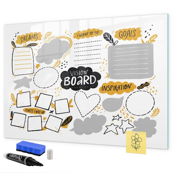 Magnettafel zum schreiben Ein Visionboard, um deine Träume zu verwirklichen