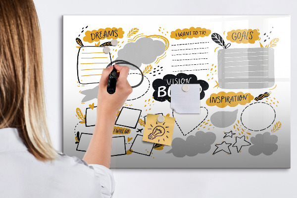Magnettafel zum schreiben Ein Visionboard, um deine Träume zu verwirklichen