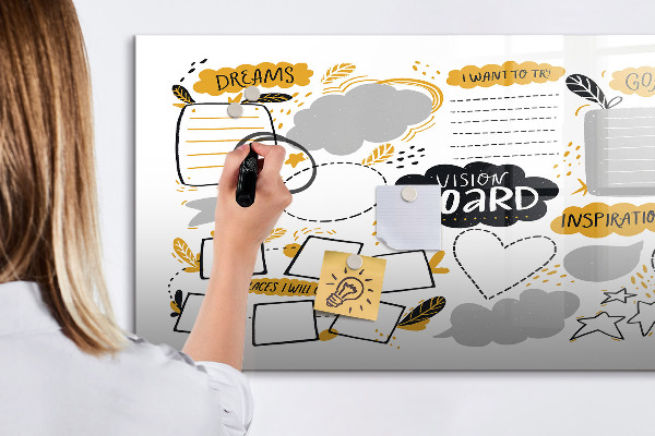 Magnettafel zum schreiben Ein Visionboard, um deine Träume zu verwirklichen
