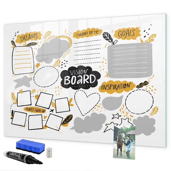 Magnettafel zum schreiben Ein Visionboard, um deine Träume zu verwirklichen