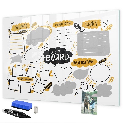Magnettafel zum schreiben Ein Visionboard, um deine Träume zu verwirklichen