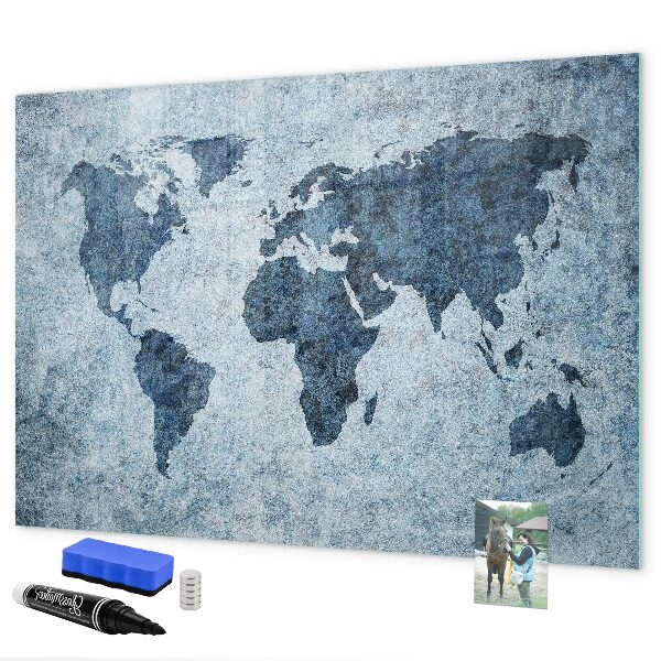 Magnettafel zum schreiben Eine Weltkarte mit persönlichen Erinnerungen