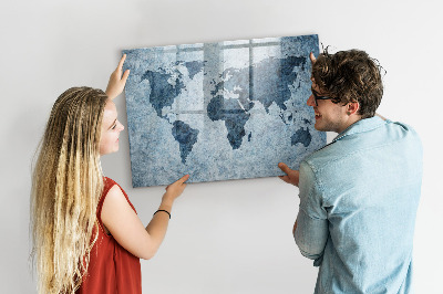 Magnettafel zum schreiben Eine Weltkarte mit persönlichen Erinnerungen