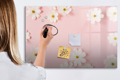 Schreib magnettafel Blumenmotiv für Fotopräsentation