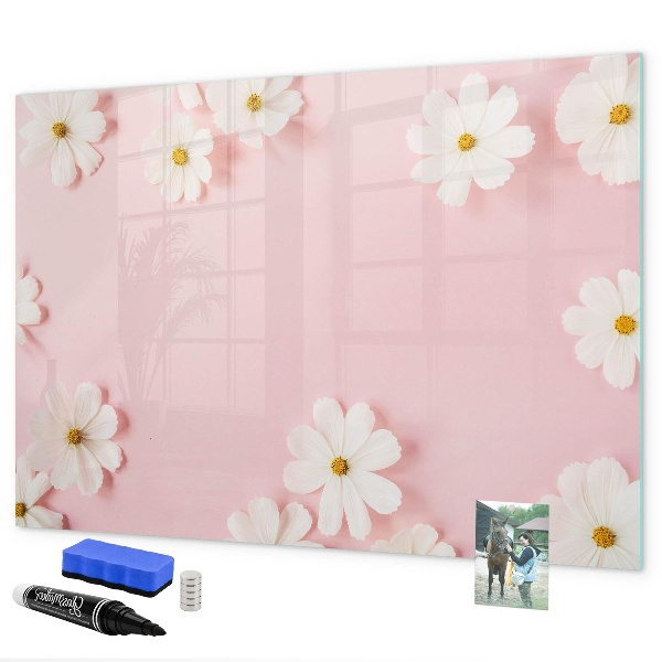 Schreib magnettafel Blumenmotiv für Fotopräsentation
