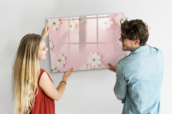 Schreib magnettafel Blumenmotiv für Fotopräsentation
