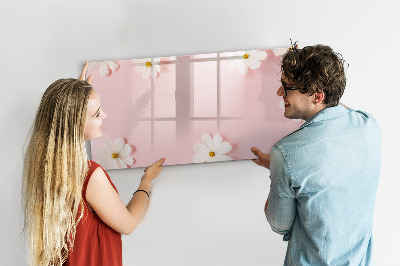 Schreib magnettafel Blumenmotiv für Fotopräsentation