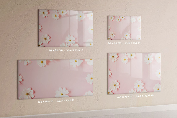 Schreib magnettafel Blumenmotiv für Fotopräsentation