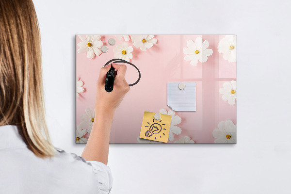 Schreib magnettafel Blumenmotiv für Fotopräsentation