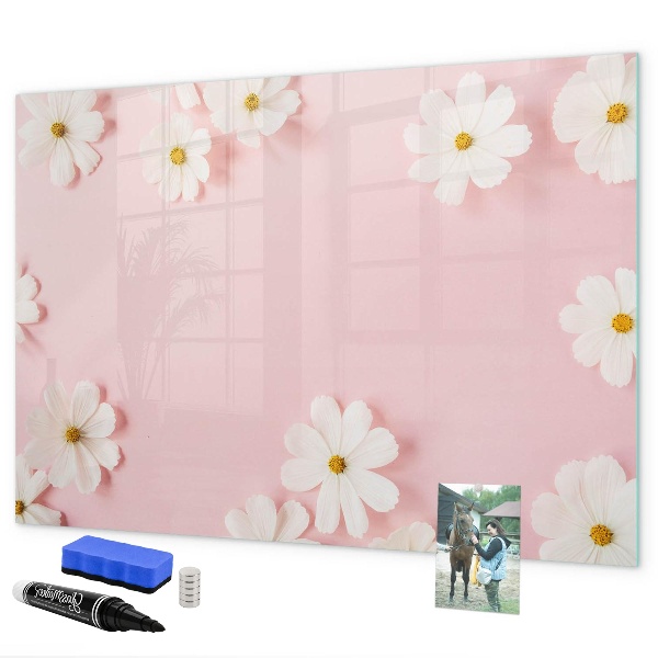 Schreib magnettafel Blumenmotiv für Fotopräsentation