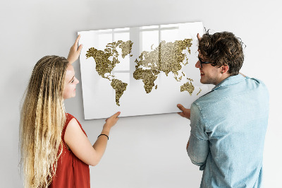 Magnettafel zum schreiben Weltkarte mit Fotostandorten