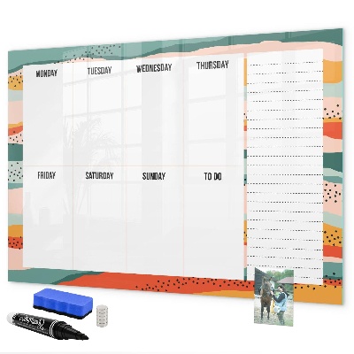 Magnettafel zum schreiben Wochenplaner mit Platz für Fotos