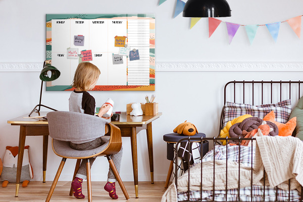 Magnettafel zum schreiben Wochenplaner mit Platz für Fotos
