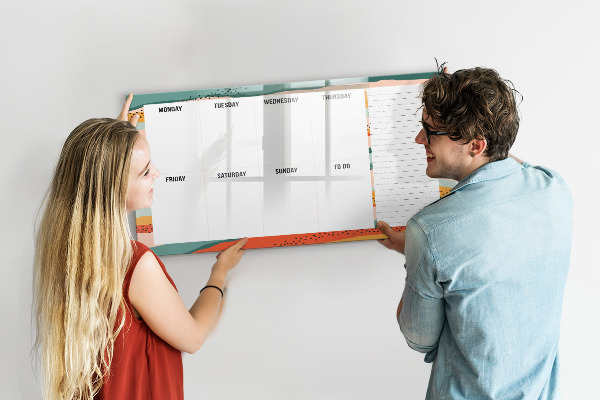 Magnettafel zum schreiben Wochenplaner mit Platz für Fotos