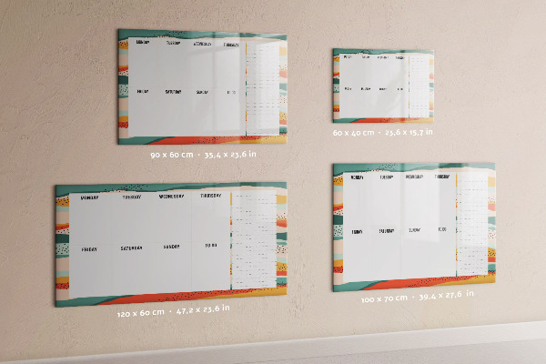 Magnettafel zum schreiben Wochenplaner mit Platz für Fotos