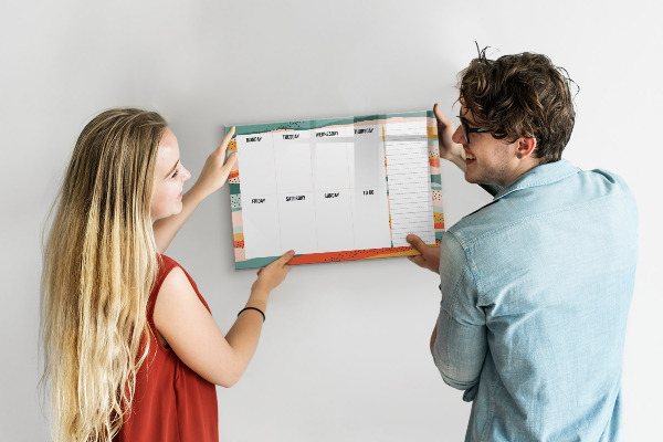 Magnettafel zum schreiben Wochenplaner mit Platz für Fotos